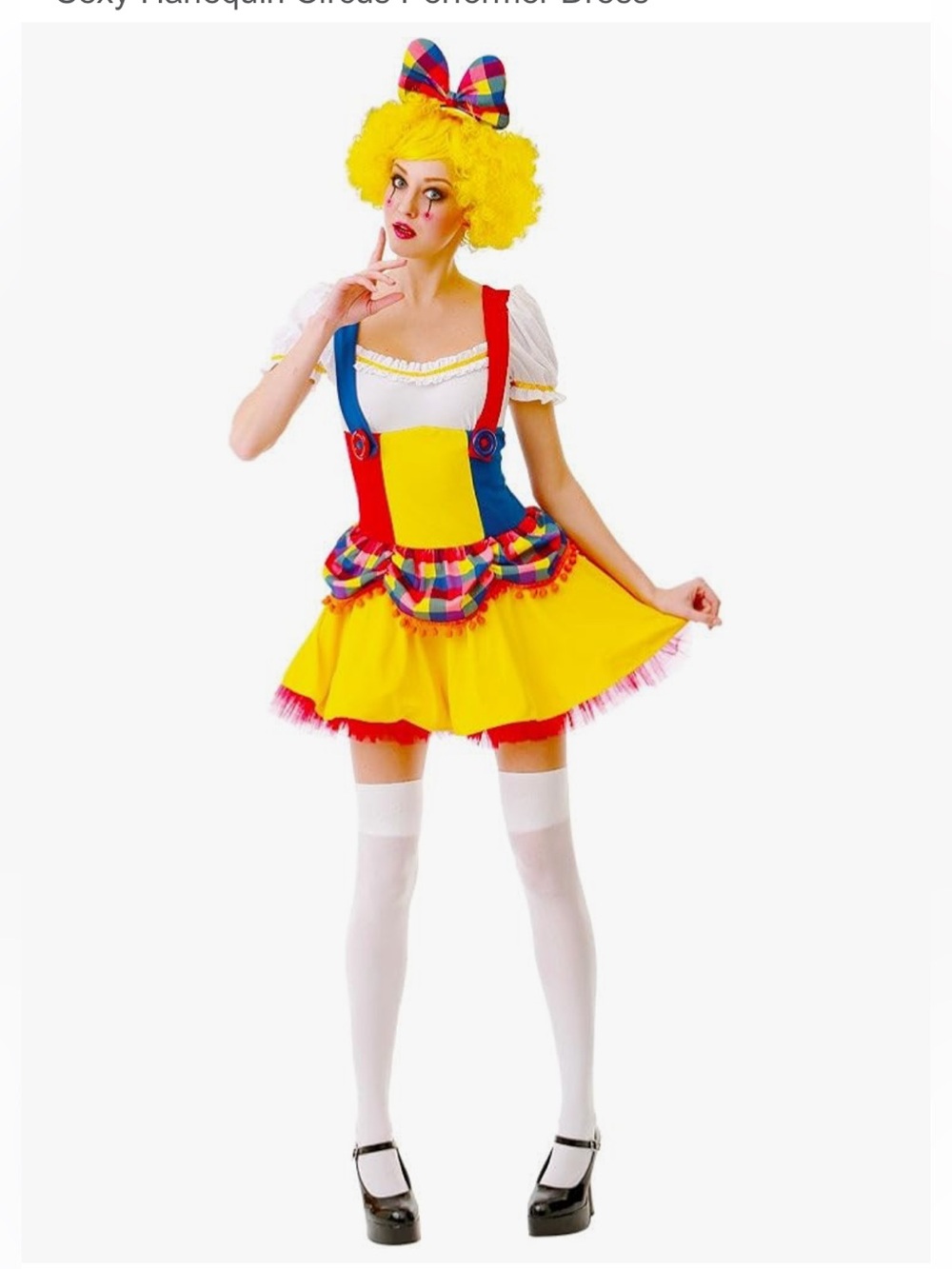 Hauntlook Women’s Cutie Clown Adult Costume Halloween Size Large New